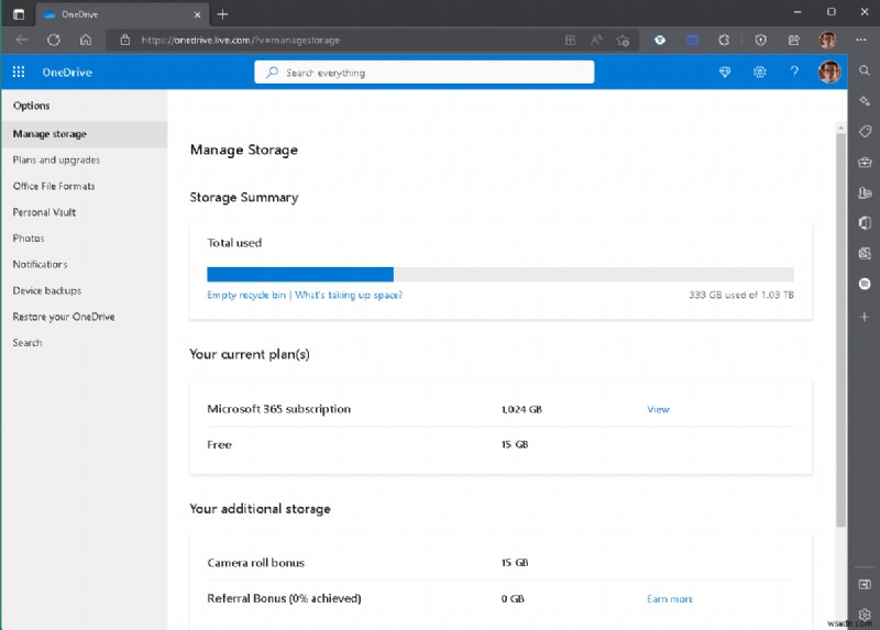 Windows11 및 웹에서 OneDrive 저장소 관리:제한을 피하고 공간 확보 